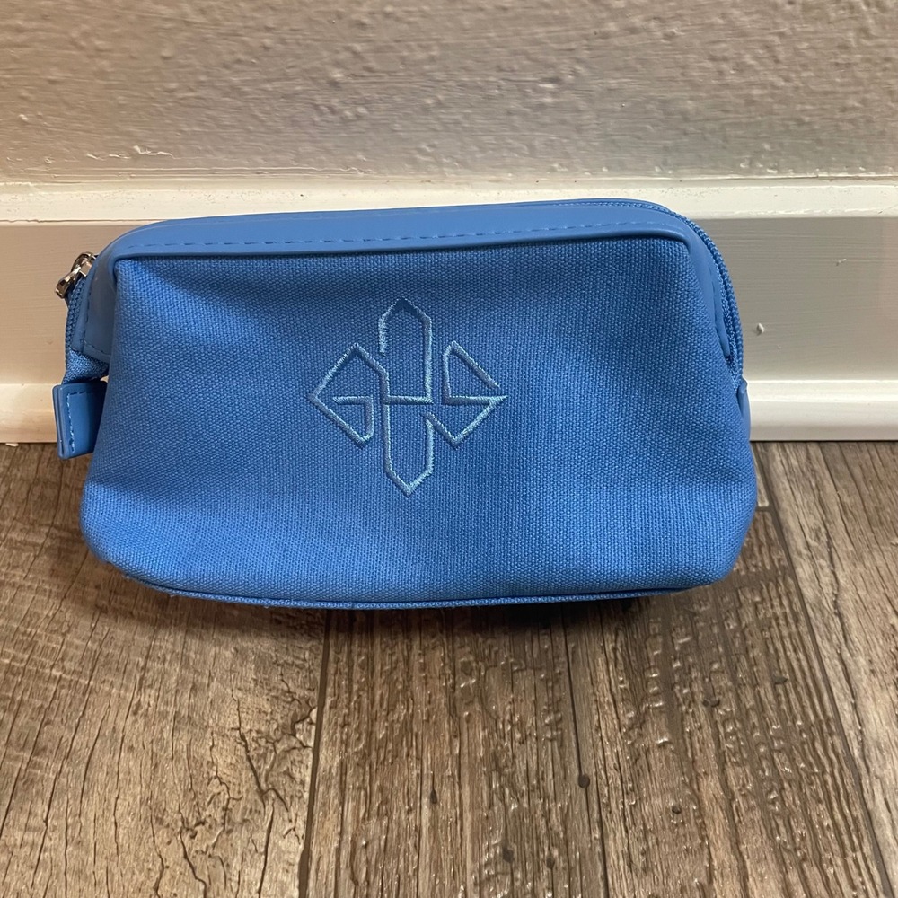 Ettinger London ANA Collaboration Blue Canvas Cosmetic Bag Pouch‎ Travel EMPTY